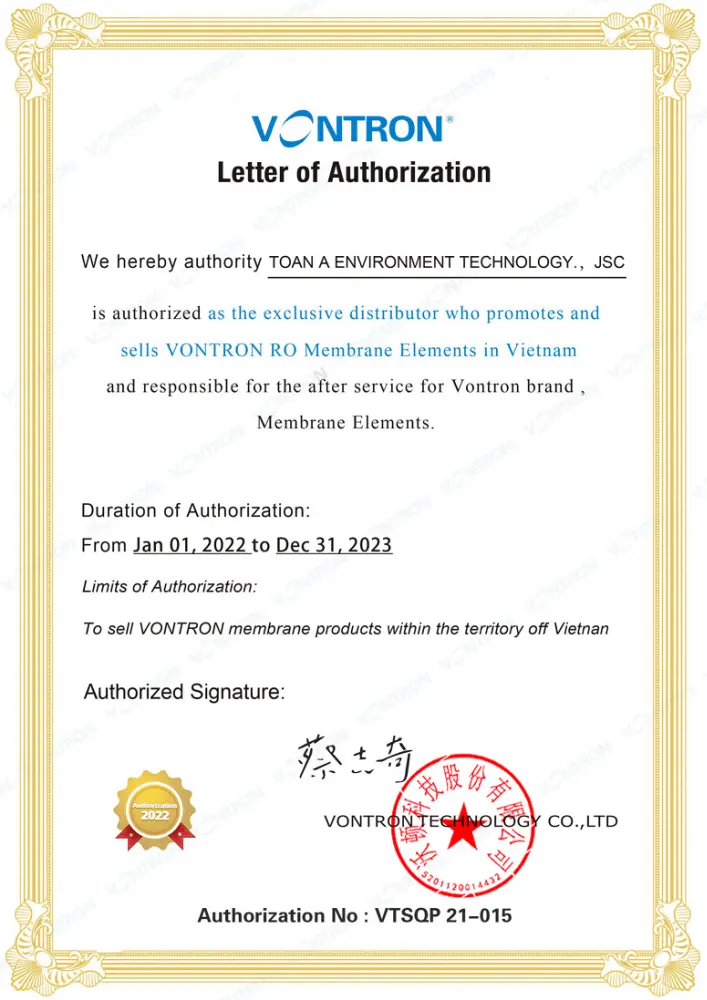 giấy ủy quyền của Vontron